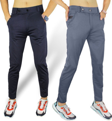 Jkgarment Regular Fit Men Black, Grey Trousers