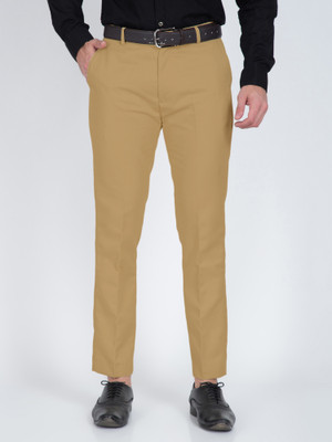 CYPHUS Regular Fit Men Khaki Trousers