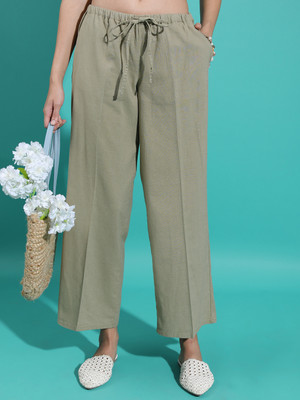 Tokyo Talkies Regular Fit Women Green Trousers