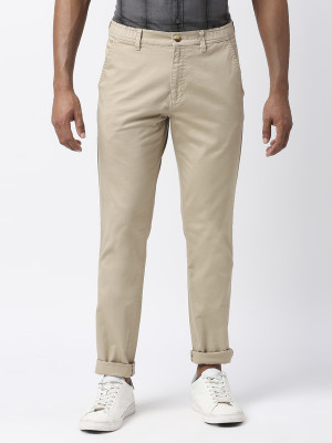 THOMAS SCOTT Slim Fit Men Beige Trousers