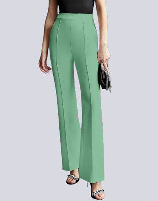 HouseOfCommon Regular Fit Women Light Green Trousers