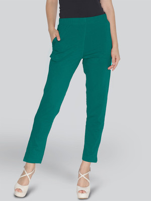 Lyra Slim Fit Women Green Trousers