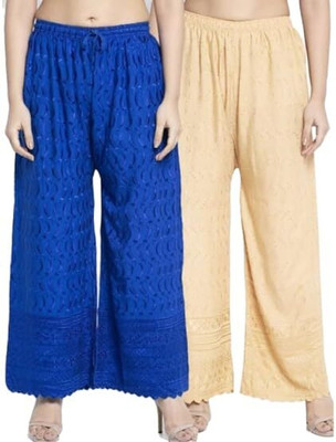 ANURUPAM FASHION Flared Women Beige, Blue Trousers