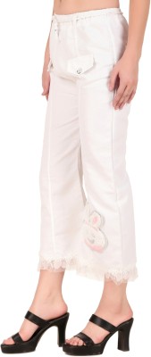 Nayably Comfort Fit, Loose Fit, Regular Fit, Skinny Fit, Straight Fit, Slim Fit Women White Trousers