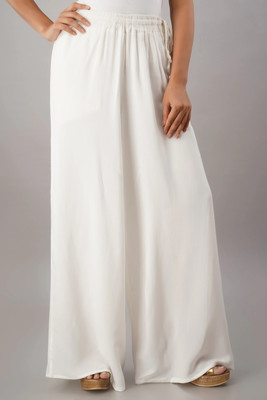 KANCHUK Flared Women White Trousers