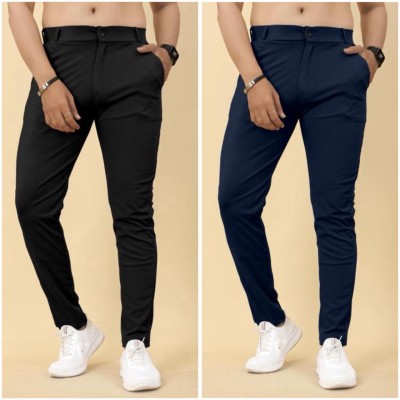 ELITE STAR Slim Fit Men Black, Blue Trousers