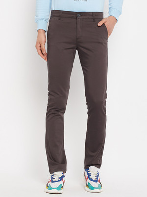 DUKE Slim Fit Men Brown Trousers