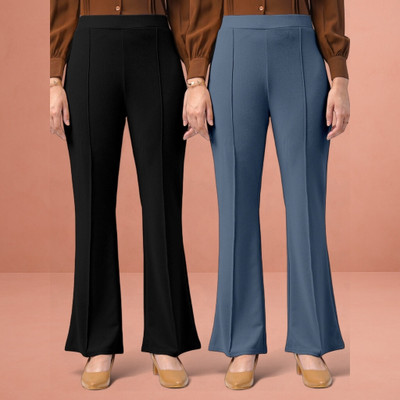 jenile stoor Loose Fit Women Black, Grey Trousers