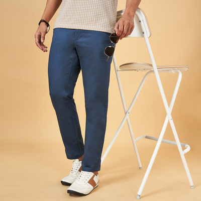 Byford by Pantaloons Slim Fit Men Blue Trousers