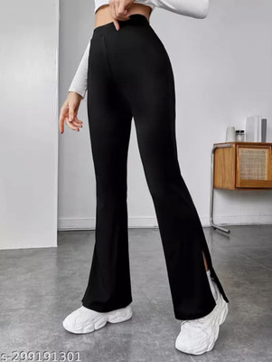 GREEN-SHADE Regular Fit Women Black Trousers