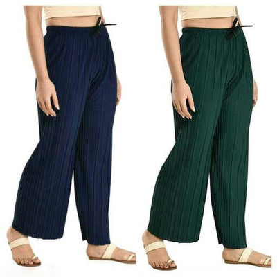 SARK FASHIONS Regular Fit Women Blue, Green Trousers