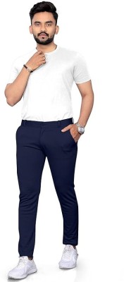 sanket synthetics Comfort Fit Men Dark Blue Trousers