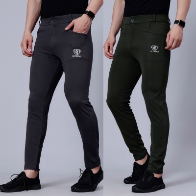 We Perfect Slim Fit Men Grey, Green Trousers