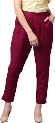 Gianna Regular Fit Women Maroon Trousers