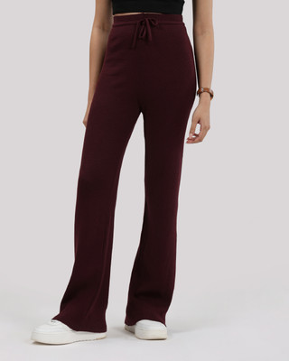 BlissClub Move All Day Ribbed Pants - Regular Women Purple Trousers