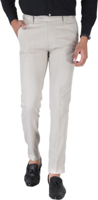 SREY Regular Fit Men Beige Trousers