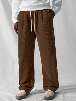 Rajovati Loose Fit Men Brown Trousers