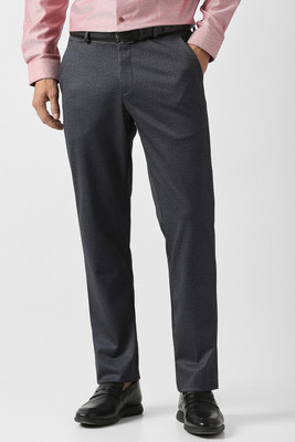 VAN HEUSEN Slim Fit Men Dark Blue Trousers