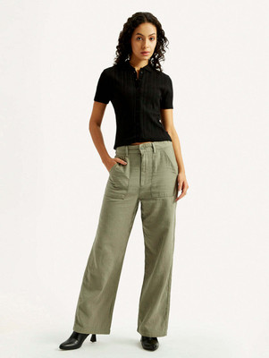 LEVI'S Loose Fit Women Green Trousers