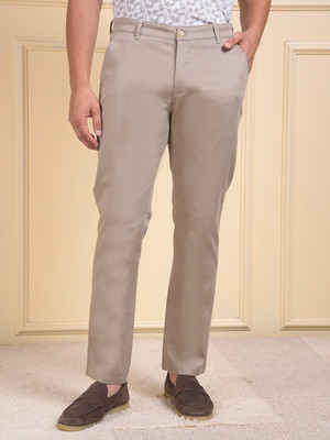 CRIMSOUNE CLUB Slim Fit Men Beige Trousers