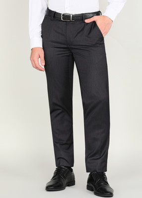 PETER ENGLAND Regular Fit Men Black Trousers