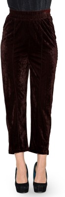 Natty India Slim Fit Women Brown Trousers