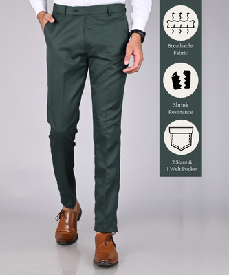 STREETVIBES Regular Fit Men Green Trousers