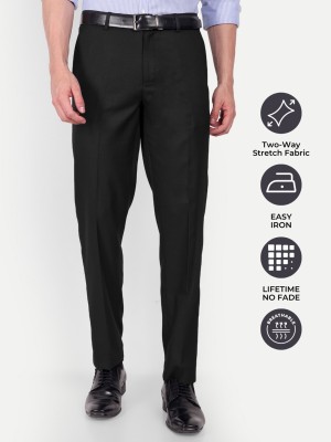 Karl & Smith Regular Fit Men Black Trousers