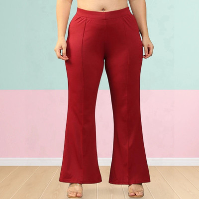 Squadfashion Loose Fit Women Maroon Trousers