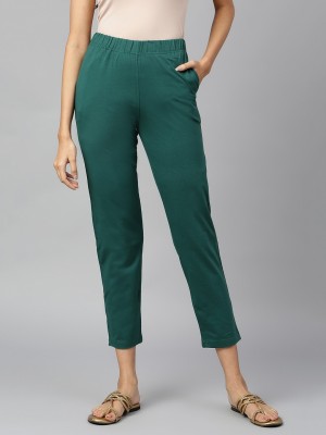 ELLEVEN Regular Fit Women Green Trousers