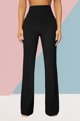 SKD TRENDZ Comfort Fit, Regular Fit Women Black Trousers