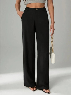 Denimix Loose Fit Women Black Trousers