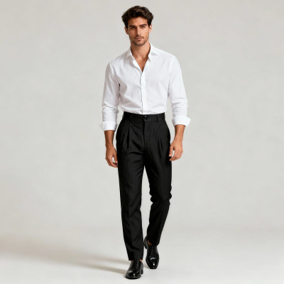 D and M Clothing Regular Fit Men Black Trousers