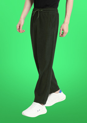 shri krishna textiles Regular Fit Men Dark Green Trousers