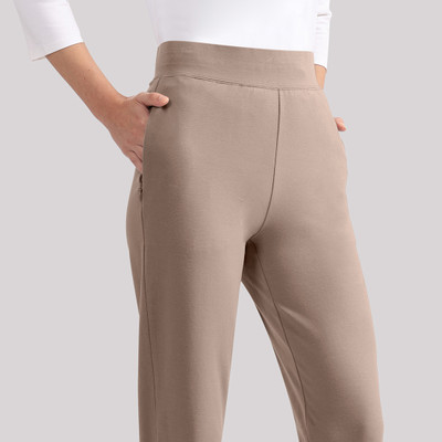 BlissClub AM:PM Cotton Straight Pants - Regular Straight Fit Women Cream Trousers
