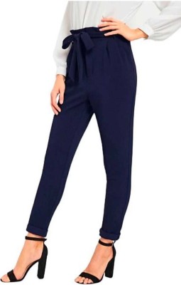 MS STREET Regular Fit Women Dark Blue Trousers