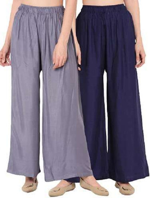 ANURUPAM FASHION Flared Women Dark Blue, Grey Trousers