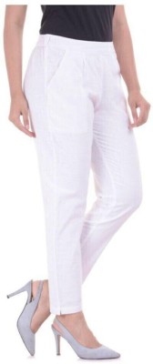 skytick Regular Fit Women White Trousers