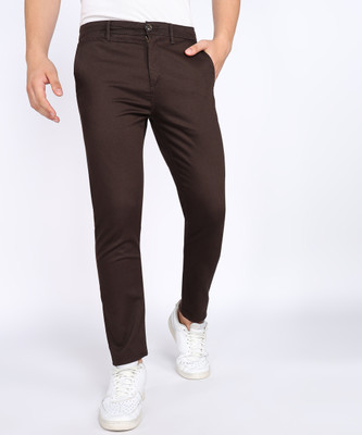 FLYING MACHINE Tapered Men Maroon Trousers