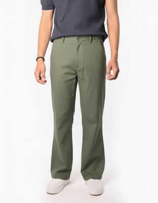 NEXTFLY Relaxed Men Green Trousers