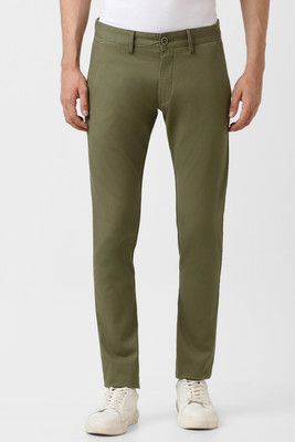 PETER ENGLAND Skinny Fit Men Green Trousers