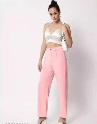 Smartvision Slim Fit Women Pink Trousers