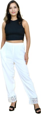 DERZO Regular Fit Women White Trousers