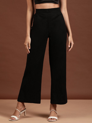 Freehand by The Indian Garage Co. Flared Women Black Trousers