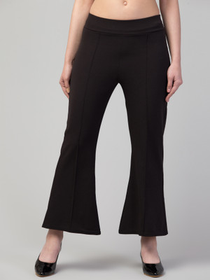 camellias Flared Women Black Trousers