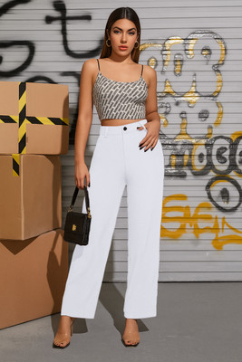 NT Creation Regular Fit Women White Trousers