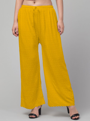 FamBee Relaxed Women Yellow Trousers