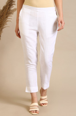 Aurelia Slim Fit Women White Trousers