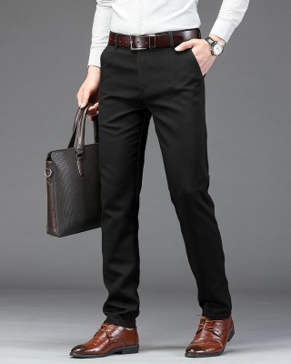 EyeBogler Regular Fit Men Black Trousers