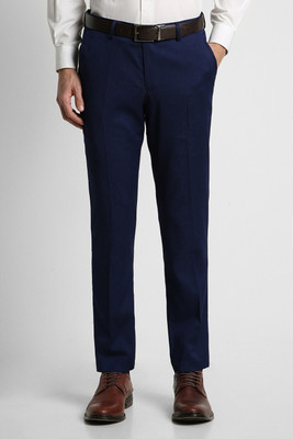 PETER ENGLAND Slim Fit Men Blue Trousers